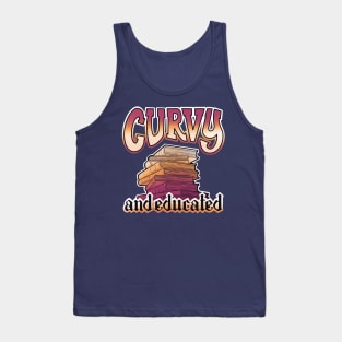 Curvy and educated, vintage colored books Tank Top